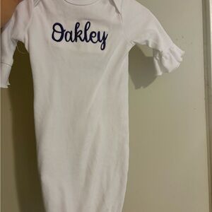 NWOT White Baby Gown with Ruffle Sleeves